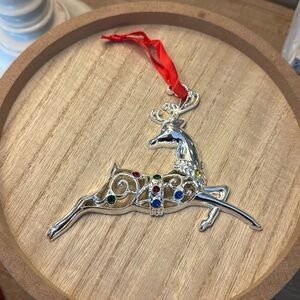 Lenox “Sparkle and Scroll”  Jeweled Reindeer Christmas Tree Ornament